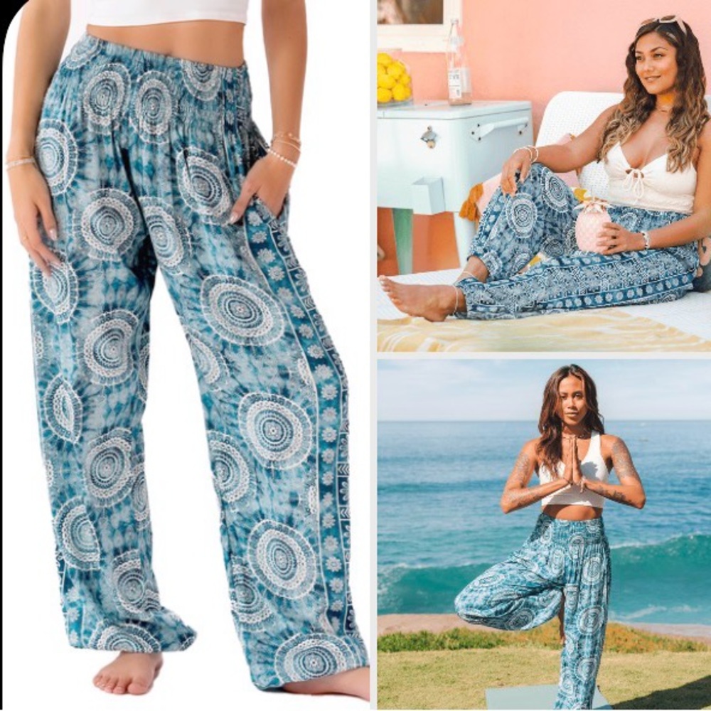 Set of 4 lotus and luna harem pants — no pockets!